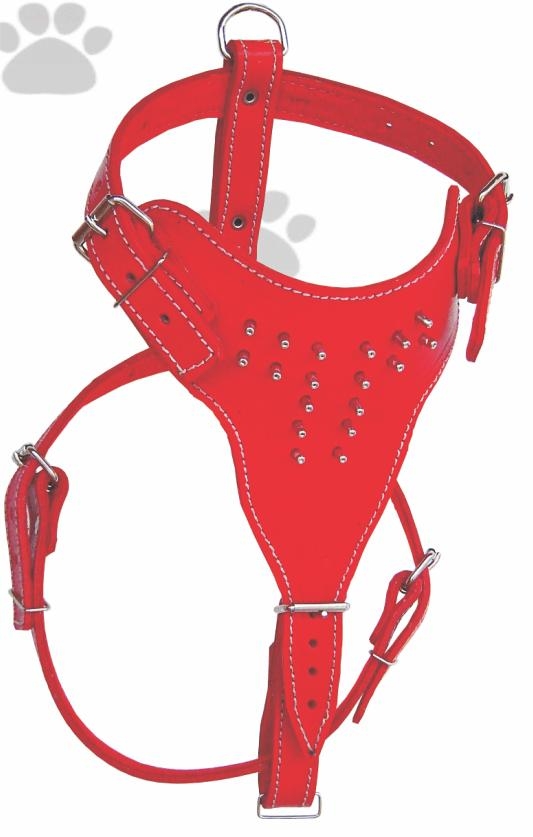 PEITORAL DE COURO P/ PIT BULL D 120