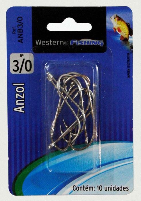 ANZOL PESCA WESTERN ENCART 3/0 C/10
